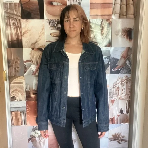 Men's Denim Jacket with Gold Wing Design - Picture 2 of 2